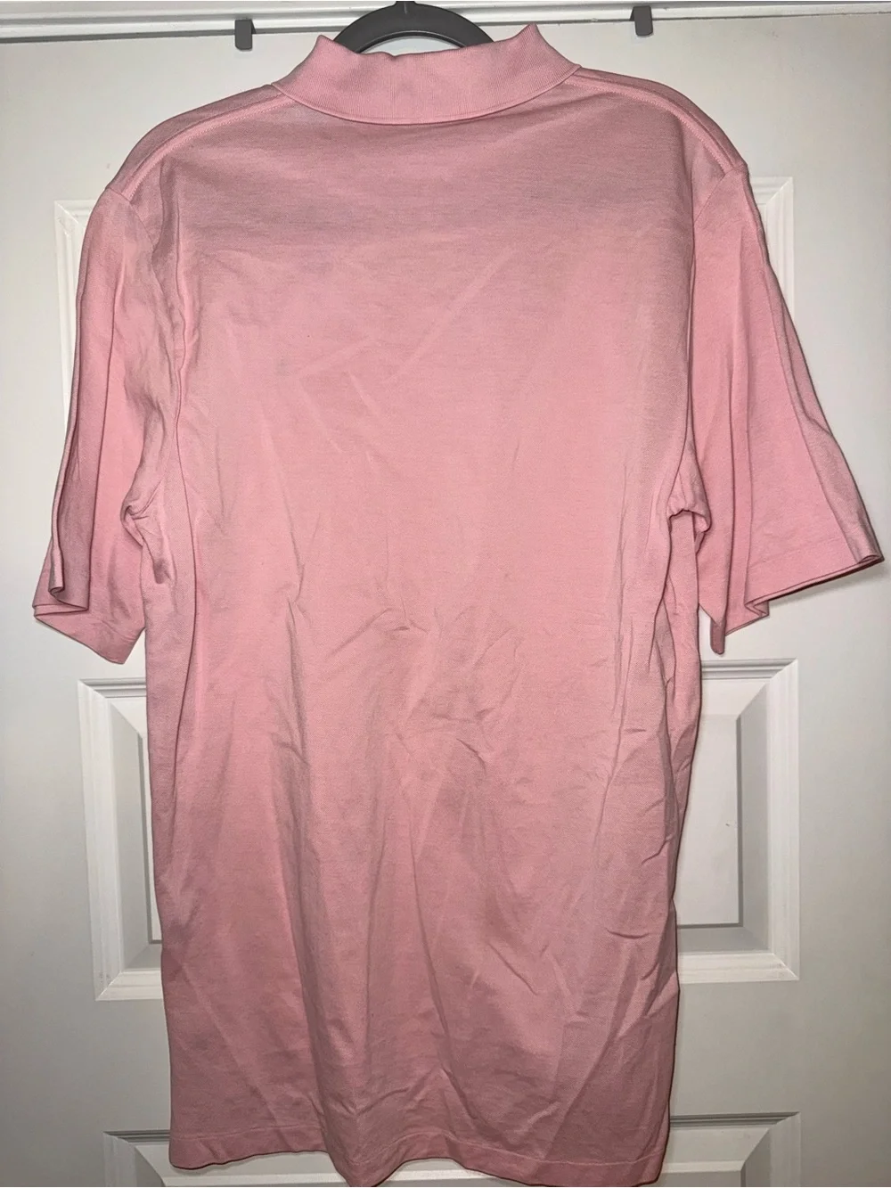 Ralph Lauren Men's Medium Light Pink Polo Shirt with Navy Logo